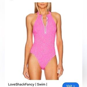 NWT LoveShackFancy x Hurley Eyelet Paisley One-Piece, XS